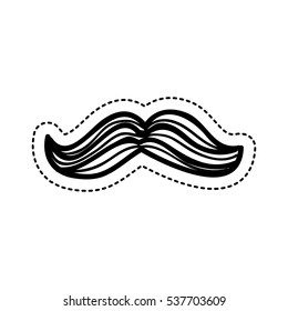 mustache hipster isolated icon vector illustration design
