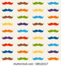 Mustache hipster retro fashion vector seamless pattern