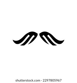 vector de icono de bigote hipster retro glifo. signo retro hipster del bigote. ilustración de símbolo aislado