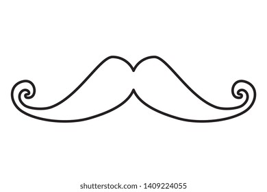 mustache hipster style icon vector illustration