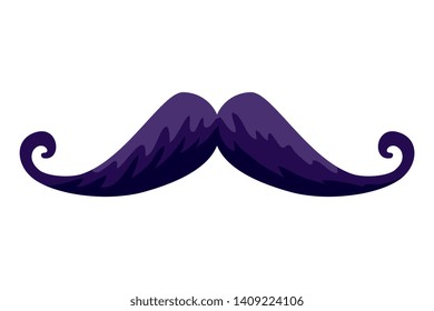 mustache hipster style icon vector illustration