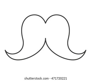 mustache hipster style isolated icon vector illustration design
