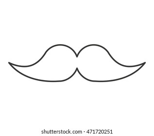 mustache hipster style isolated icon vector illustration design