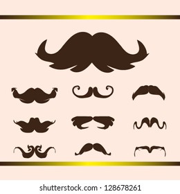 mustache hipsters vector set