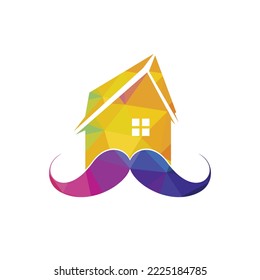 Mustache home vector logo design. Strong house logo design concept.	