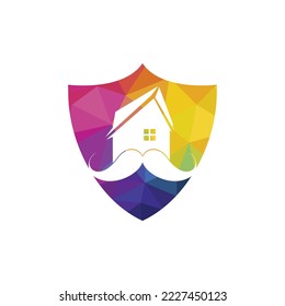 Mustache home vector logo design. Strong house logo design concept.	