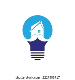 Mustache home vector logo design. Strong house logo design concept.	
