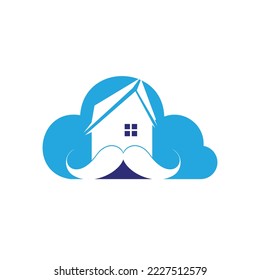 Mustache home vector logo design. Strong house logo design concept.	
