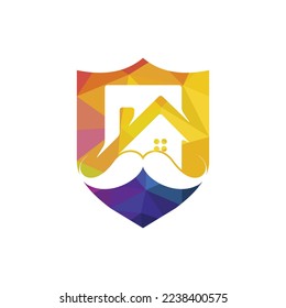 Mustache home vector logo design. Strong house logo design concept.
