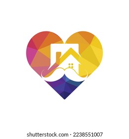Mustache home vector logo design. Strong house logo design concept.