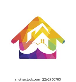 Mustache home vector logo design. Strong house logo design concept.