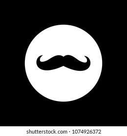 Mustache icon black. Vector illustration