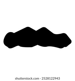 Ícone de bigode ilustração de bigode preto e branco, Um simples contorno preto e branco de um bigode ondulado. isolado no fundo branco