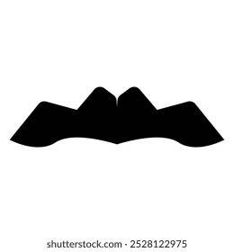 Ícone de bigode ilustração de bigode preto e branco, Um simples contorno preto e branco de um bigode ondulado. isolado no fundo branco