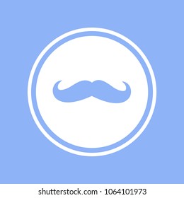 Mustache icon blue. Vector illustration
