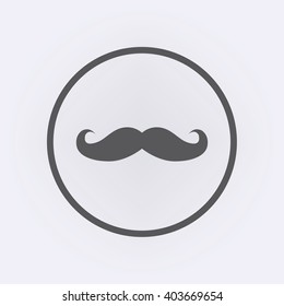 Mustache icon in circle . Vector illustration