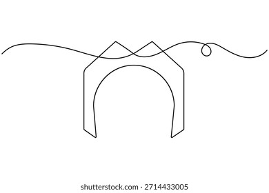 Ícone de bigode desenho contínuo de uma linha em fundo branco minimalista barbearia esboço vetor ilustração