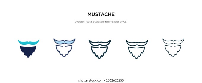 mustache icon in different style vector illustration. two colored and black mustache vector icons designed in filled, outline, line and stroke style can be used for web, mobile, ui