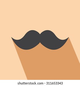 mustache icon flat