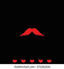 Mustache icon. Flat illustration.