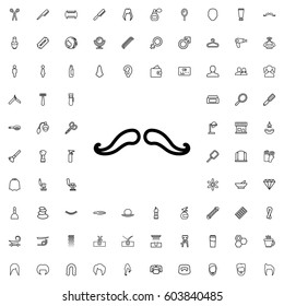 Mustache icon illustration isolated vector sign symbol. barbershop icons vector set.