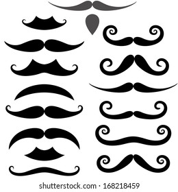Mustache icon. Isolated mustaches on white background
