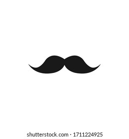 mustache icon isolated on a white background. Flat icon design, illustration.