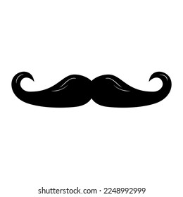 Mustache icon, isolated on white background for barbershop logo.