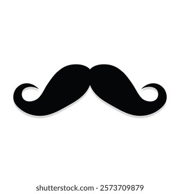 Mustache icon isolated on white background.