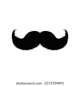 Mustache icon isolated on white background.