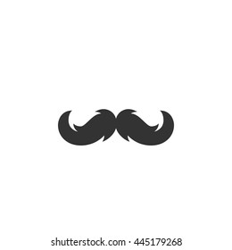 Mustache icon isolated on a white background. Logo silhouette design template. Simple symbol concept in flat style. Abstract sign, pictogram for web, mobile and infographics - stock vector