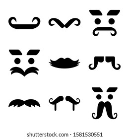 mustache icon isolated sign symbol vector illustration - Collection of high quality black style vector icons
