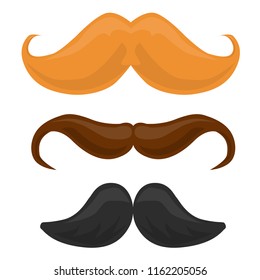 Mustache / mustache icon isolated / vector cartoon illustration / Men mustaches

