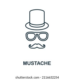 Mustache icon. Line element from party icon collection. Linear Mustache icon sign for web design, infographics and more.