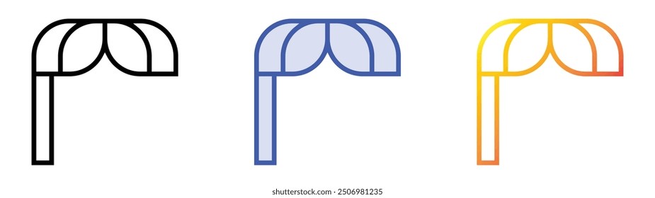 icono de bigote. Lineal, relleno azul y diseño de estilo degradado aislado sobre fondo blanco