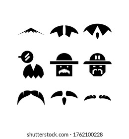 mustache  icon or logo isolated sign symbol vector illustration - Collection of high quality black style vector icons
