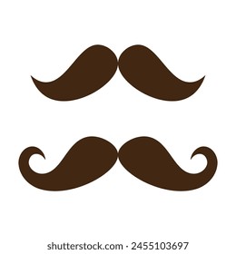 Mustache icon, logo. Simple vector illustration for father's day design.