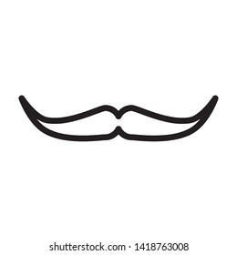 mustache icon logo vector design template