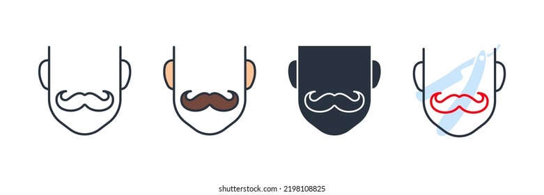 mustache icon logo vector illustration. mustache symbol template for graphic and web design collection