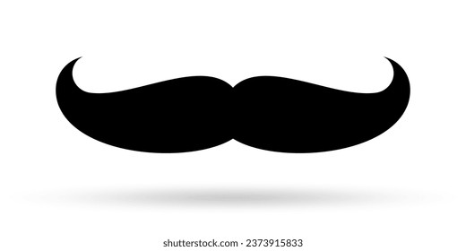 Mustache icon or logo. Vintage moustache symbol. Vector illustration.