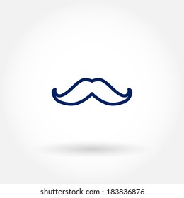 Mustache icon. Modern line icon design. Modern icons for mobile interface. Vector illustration. 