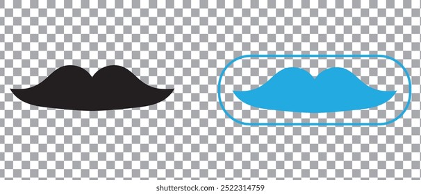 Icono del bigote. Icono del bigote aislado en fondo de PNG. Ilustración vectorial.