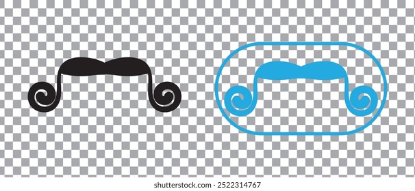 Mustache icon. moustache Icon isolated on PNG background. vector illustration.