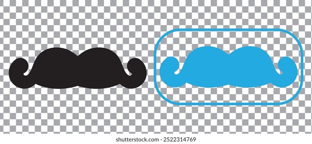 Mustache icon. moustache Icon isolated on PNG background. vector illustration.