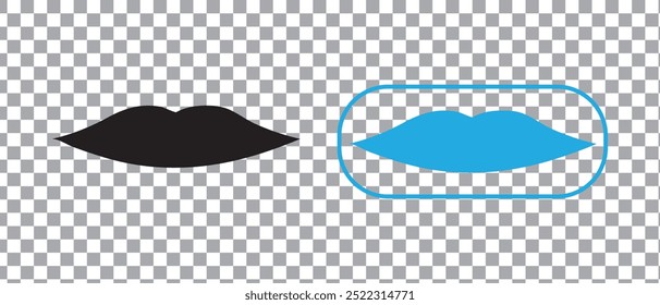 Mustache icon. moustache Icon isolated on PNG background. vector illustration.