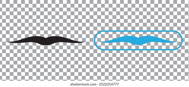 Mustache icon. moustache Icon isolated on PNG background. vector illustration.