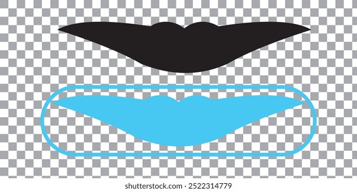 Mustache icon. moustache Icon isolated on PNG background. vector illustration.