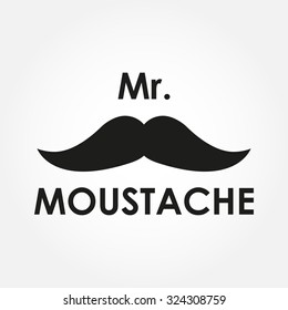 Mustache Icon Mr Moustache Design Element Stock Vector (Royalty Free ...