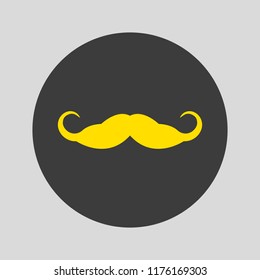 Mustache icon on gray background. Vector Illustration