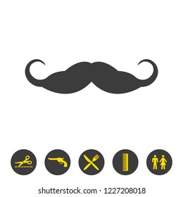 Mustache icon on white background. Vector Illustration